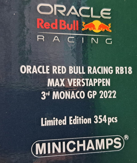 2022 - Oracle Red Bull Racing Honda RB18 - Max Verstappen - 3rd place Monaco (Minichamps 1:18) - Yuui's F1 scale models