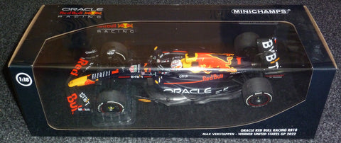 2022 - Oracle Red Bull Racing RB18 - Max Verstappen - Winner Austin GP (Minichamps 1:18) - Yuui's F1 scale models