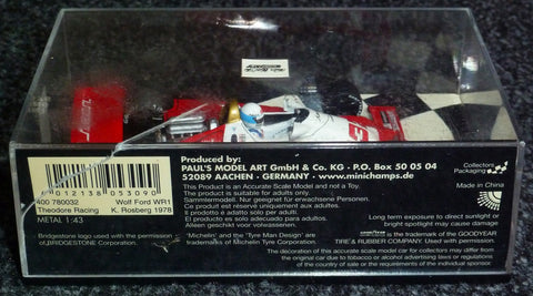 1978 - Wolf Ford WR1 Theodore Racing - Keke Rosberg - Yuui's F1 scale models