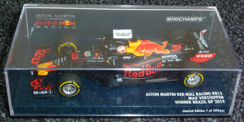 2019 - ASTON MARTIN RED BULL RACING RB15 - MAX VERSTAPPEN - WINNER BRAZIL GP - MINICHAMPS 1:43 - Yuui's F1 scale models