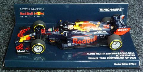 2020 - ASTON MARTIN RED BULL RACING RB16 – MAX VERSTAPPEN – WINNER 70TH ANNIVERSARY GP - MINICHAMPS 1:43 - Yuui's F1 scale models