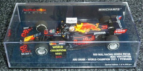 2021 - Red Bull Racing RB16B - Max Verstappen - Winner Abu Dhabi GP - World Champion - Pitboard (Minichamps 1:43) - Yuui's F1 scale models