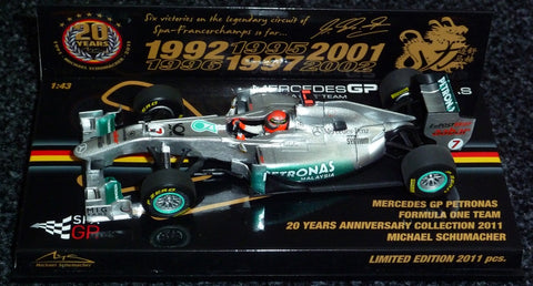 2011 - Mercedes GP Petronas Formula One Team - Michael Schumacher - 20 years - Yuui's F1 scale models