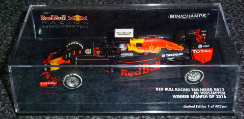 2016 - Red Bull Racing TAG Heuer RB12 - Max Verstappen - Winnaar Spaanse GP (Minichamps 1:43)