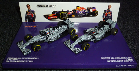 2015 - Infiniti Red Bull Racing Renault RB11 - Pre-season testing livery - Daniel Ricciardo + Daniil Kvyat - Yuui's F1 scale models