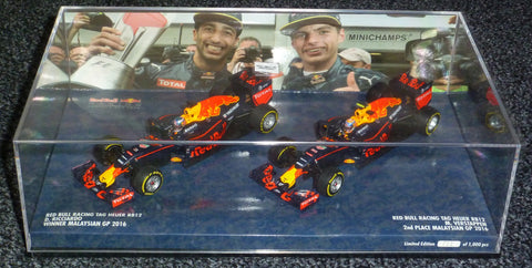 2016 - Red Bull Racing TAG-Heuer RB12 - Daniel Ricciardo & Max Verstappen - 1-2 finish Malaysian GP - Minichamps 1:43 - Yuui's F1 scale models