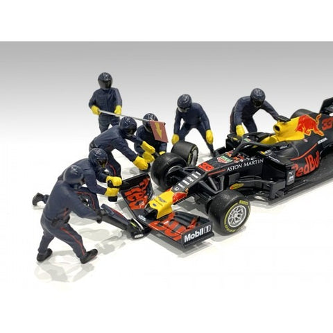 F1 Pit Crew Figures - Set I (Team Blue) - Yuui's F1 scale models