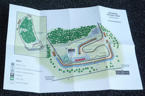 West McLaren Mercedes Computer Associates VIP paddock card signed by Norbert Haug + earplugs + Circuit map German GP Hockenheim 1999 - Yuui's F1 scale models