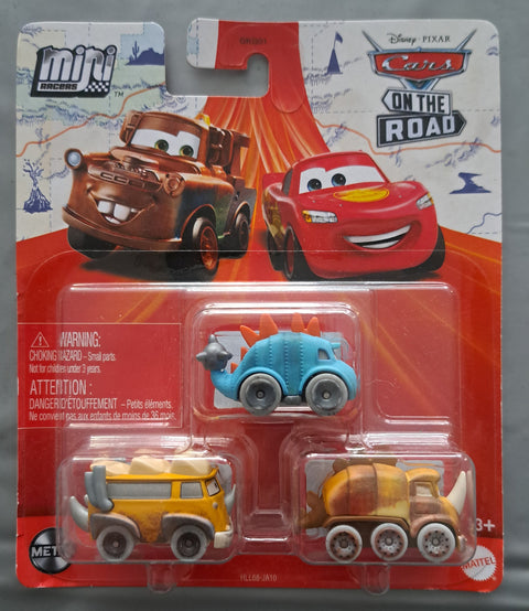 Cars Mini Racers Set - 3 pack - Clankylosaurus + Westfalanapus + Quadratorquosaur - Yuui's F1 scale models